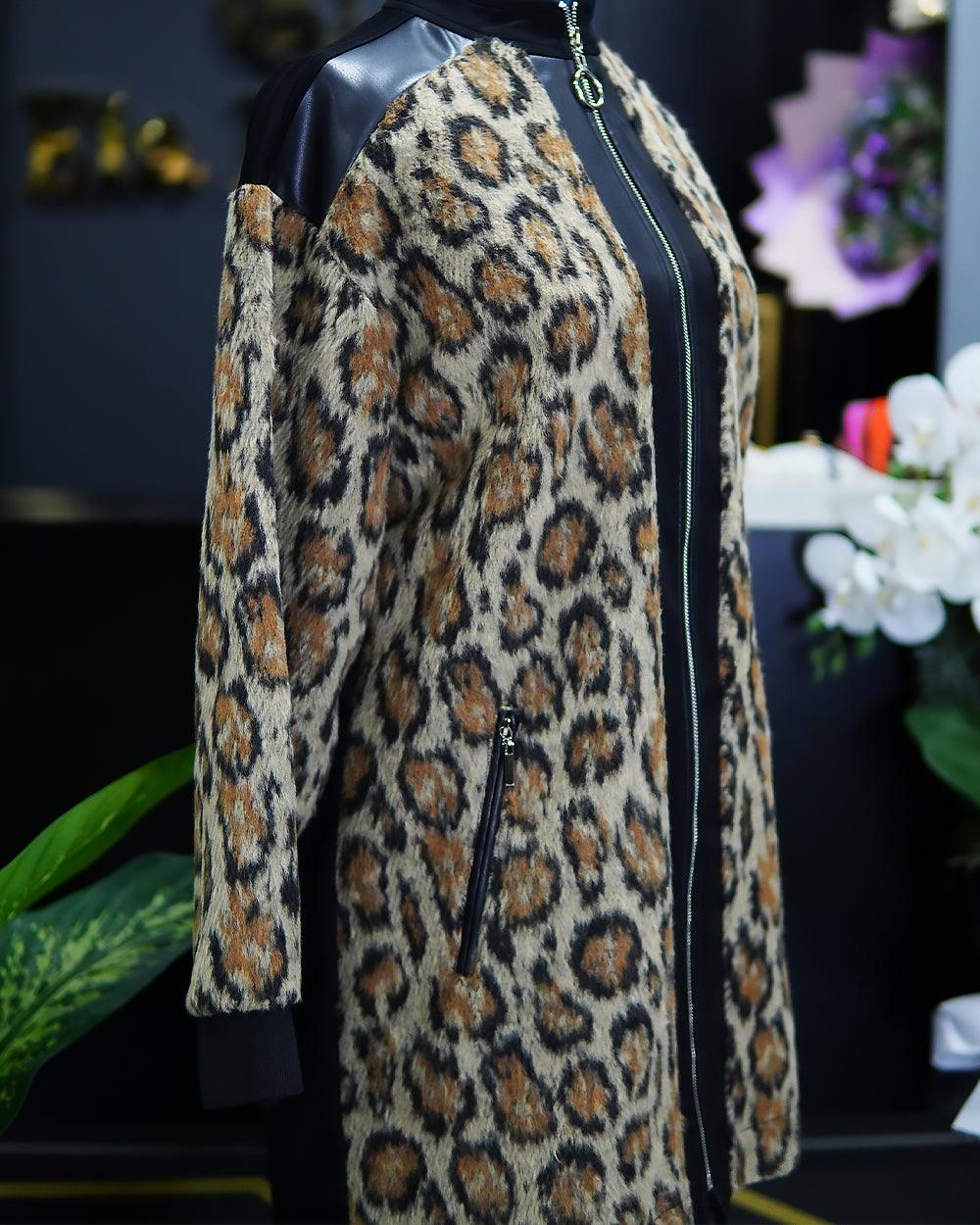 Leopar Desenli Ceket Pantolon Takım - Ela Butik