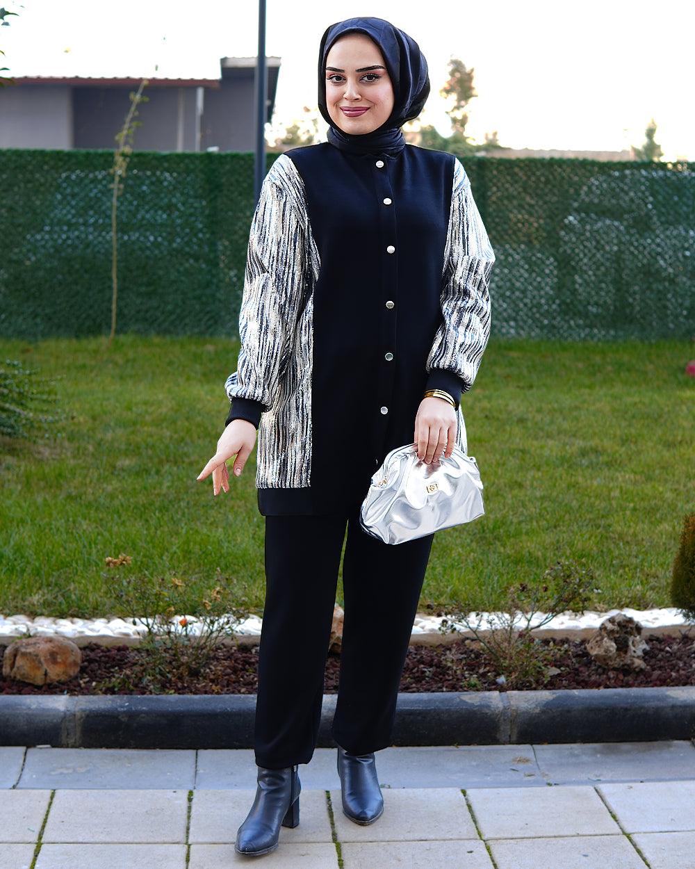 Pul Detaylı Ceket Pantolon Takım - Ela Butik