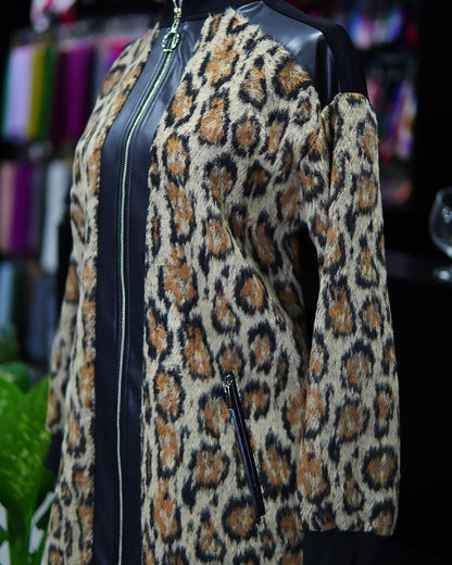 Leopar Desenli Ceket Pantolon Takım - Ela Butik