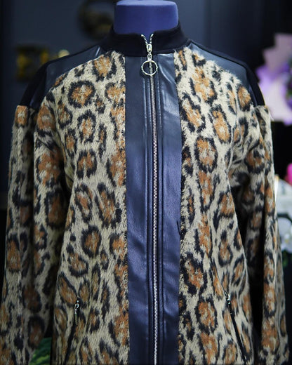 Leopar Desenli Ceket Pantolon Takım - Ela Butik